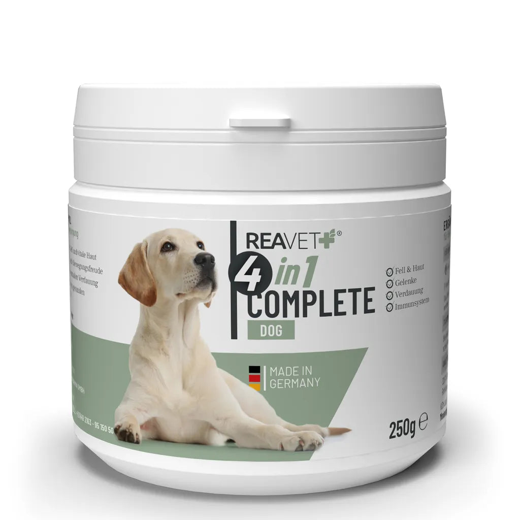  REAVET 4in1 Complete Für Hunde 250g - Natürliche Vitamine Und Nährstoffe Für Schönes Fell & Haut, Gelenke, Magen & Darm, Immunsystem Stärken, Nahrungsergänzung Hund