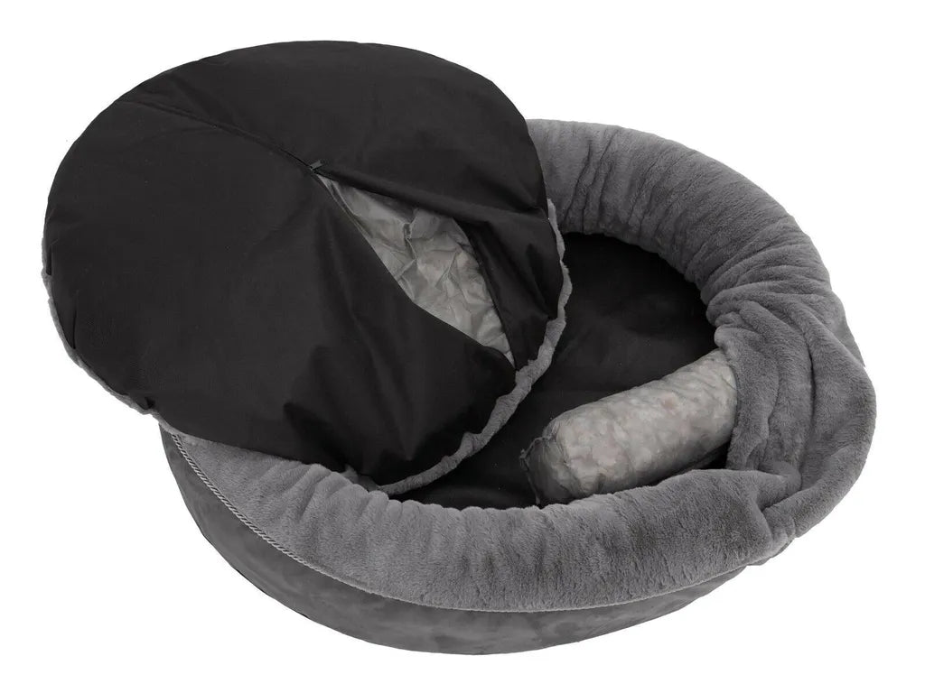  Hundebett Hobbydog RABBIT Tierbett Hundesofa Schlafplatz Couch Rund Plüsch XL Dunkel Grau