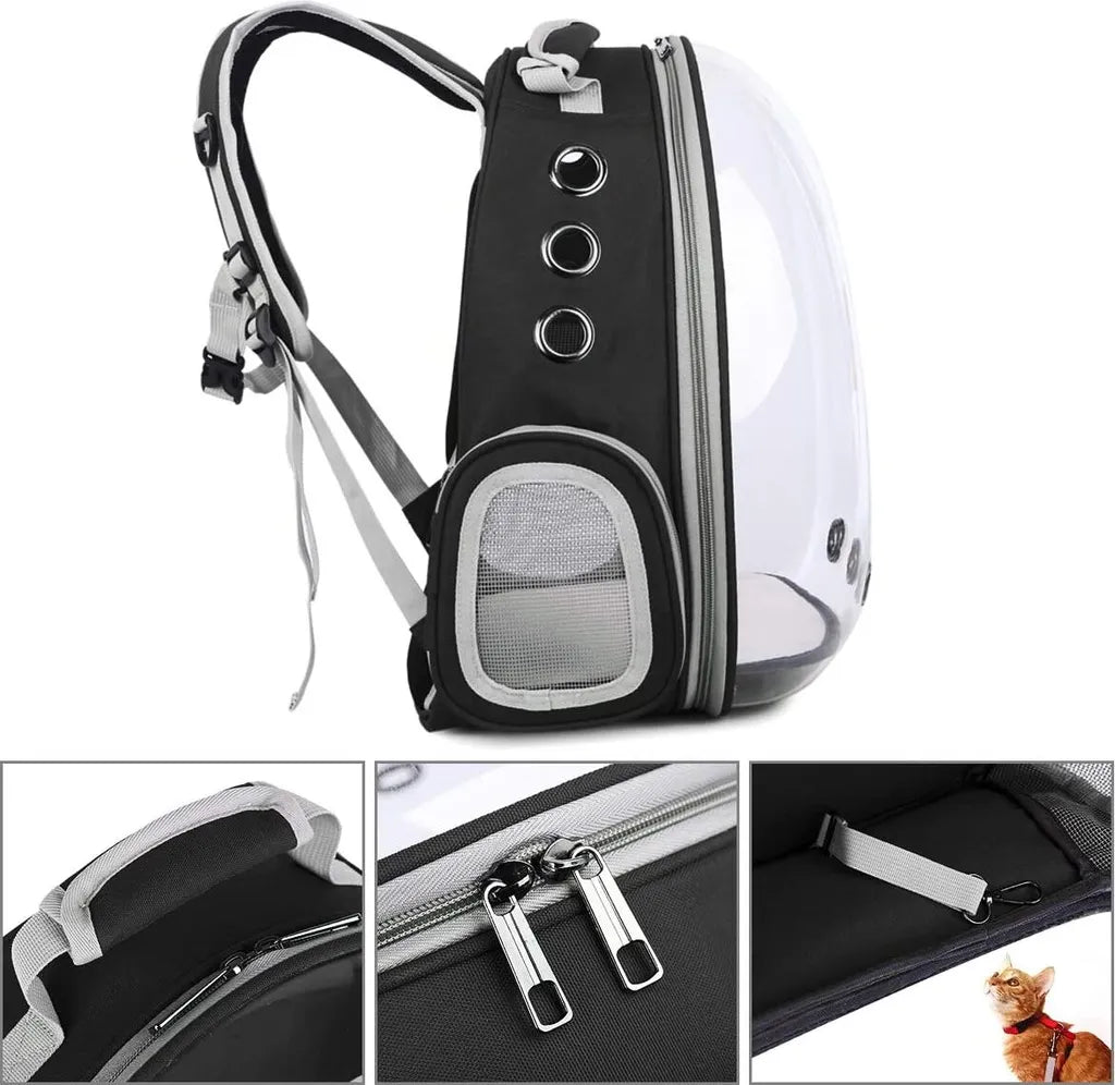  RUCKSACKTRANSPORTER FÜR CAT SPACE BACKPACK | Haustierträger Transparenter Rucksack Tragbare Hunde Und Katzen Outdoor-Tragetasche Atmungsaktives Kapsel-Design 180-Grad-Besichtigung Für Haustiere Reisen, Gehen