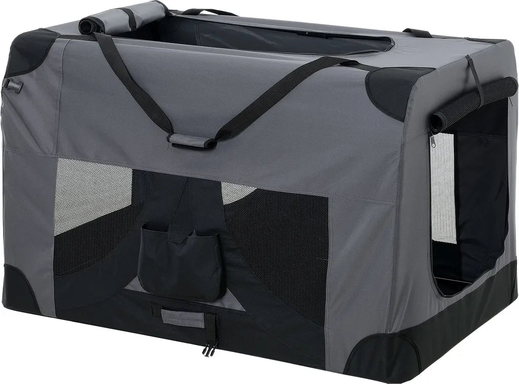 Pro-Tec [pro.tec] Hundetransportbox (grau - Faltbar) Gr. XXL