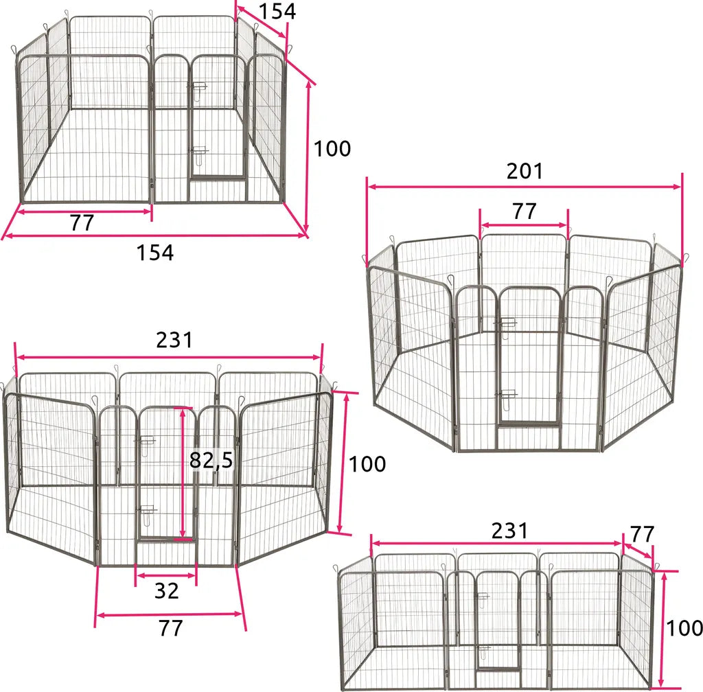  Tectake Welpenauslauf 8-eckig - 100 Cm