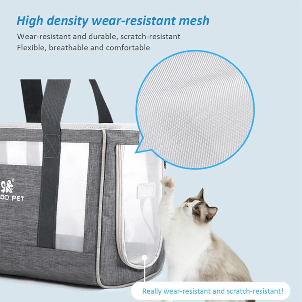  Haustier Tasche Tragbar Katze Handtasche Schultertasche Reise Handtasche Grau Hunde-Transportboxen L Größe 44*17*29cm