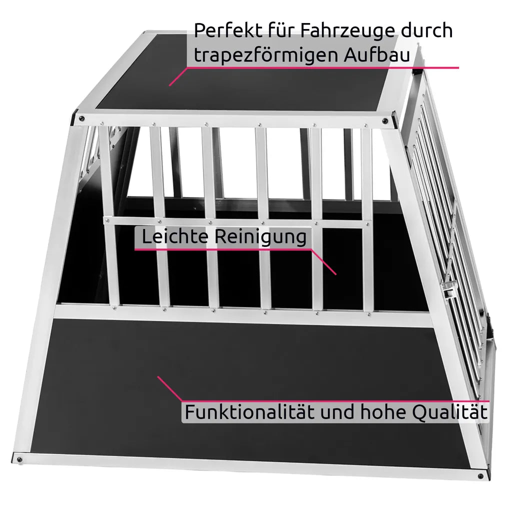  Tectake Hundetransportbox Single Mit Schräger Rückwand - Schwarz