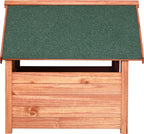  Cadoca Hundehütte FSC®-zertifiziertes Massivholz 82x72x85cm Dachluke Spitzdach Garten Hundehaus Tierhaus Wetterfest