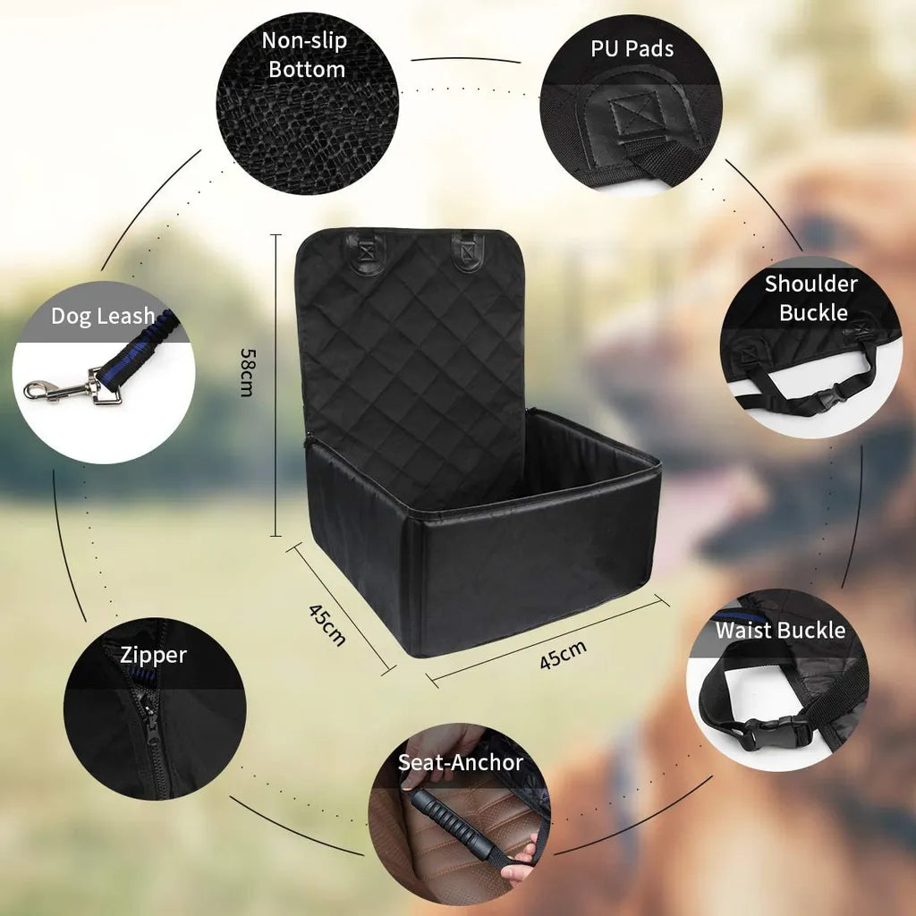  Hundesitz Auto Hunde Autositz Rückbank & Vordersitz Transportbox Wasserdicht, Für Kleine Mittlere Hunde (Dunkle)