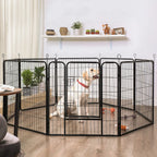  FEANDREA Welpenauslauf 8-Eck Laufgitter Welpenlaufstall Welpen Freigehege Hundegehege Laufstall Zaun Gitter Welpen Schwarz PPK86H