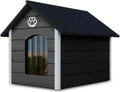  Outentin Hundehütte Outdoor Winterfest Isoliert - Gemütliches Und Stilvolles Hundehaus XXL - Hundezwinger Draußen Für Große Hunde - Wasserdicht Hundehöhle - 104 X 90 X 74 Cm (Grau - Weiß)