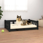  VidaXL Hundebett Schwarz 95,5x65,5x28 Cm Massivholz Kiefer