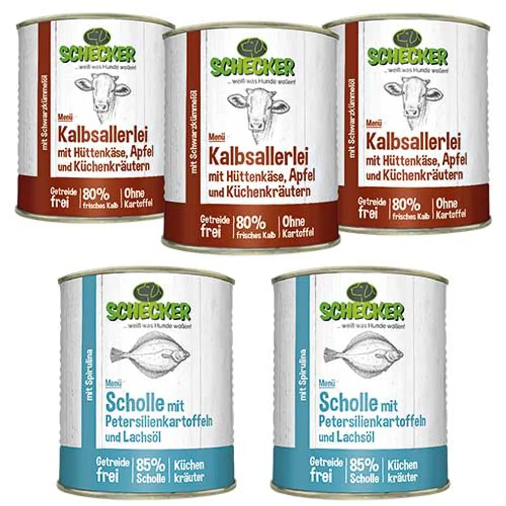  Schecker Hundemenü Nassfutter Dosen 820g (11-er 820g) Hundefutter Mehrpack