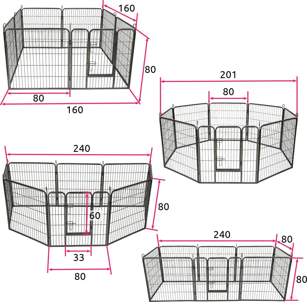  Tectake Welpenauslauf 8-eckig - 80 Cm