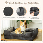  PawHut Hundebett Hundematte Haustierbett Hundematratze Bezug Abnehmbar Waschbar Hundebett Tierbett Hundesofa Haustierbett Für Hunde Katzen Memory-Schaum Grau 110 X 85 X 28 Cm