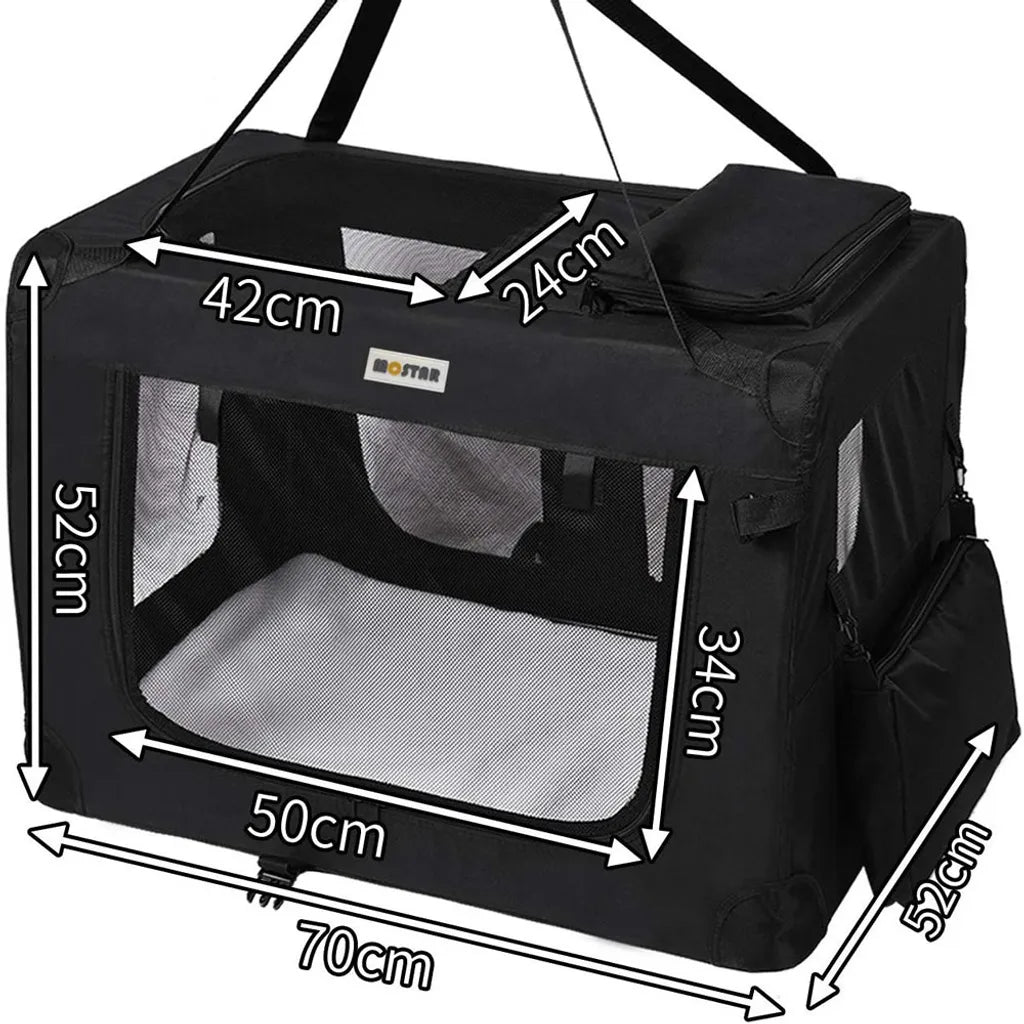 Mucola Hundebox L - 70 X 50 X 52 Cm Transportbox Hundetransportbox Faltbar Katzentransportbox Hundetasche