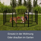  Juskys Welpenauslauf Plus 160 X 160 X 80 Cm – Welpenlaufstall 8-teilig Aus Metall – Freigehege Mit Tür – Welpengitter Für Hunde, Hasen & Kleintiere