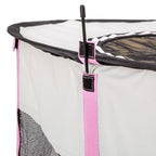  Tectake Welpenlaufstall Carola Aus Polyester Mit Tragetasche - Pink