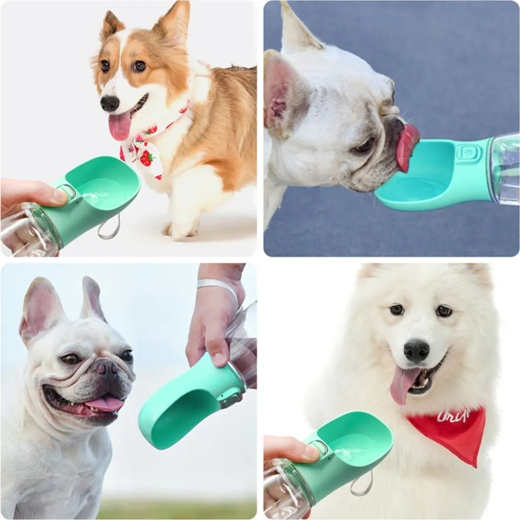  300ml Hundewasserflasche Tragbarer Trinknapf Für Haustiere, Reisen Im Freien Wasserspender Für Haustiere, Weiß