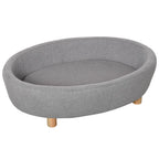  PawHut Hundesofa Haustiersofa Oval Morderne Gebürstetes Stoff Für Kleine Hunde Und Katzen 81 X 61 X 24 Cm Grau