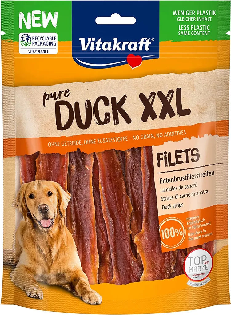  Vitakraft - Hundesnack, Duck XXL Entenfleischstreifen; 250g