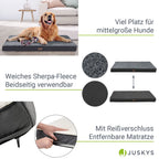  Juskys Hundebett Milow Orthopädisch 92x69cm - Hundekissen Flauschig & Stabil - Bezug Abnehmbar & Waschbar – Hundematte Für Mittlere Hunde - Grau