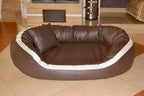  Tierlando® PEPPER Orthopädisches Hundebett Hundesofa L XL XXL Kunstleder - 1. Größe: PE4 110cm L | 2. Farbe: 01 Braun
