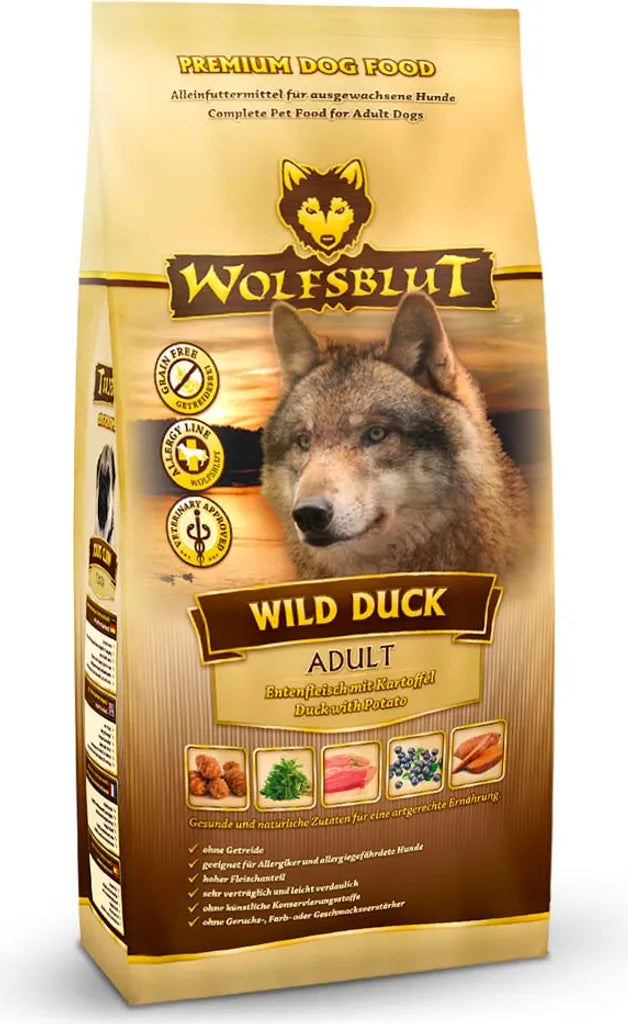  WOLFSBLUT ¦ Wild Duck Adult - 12,5 Kg ¦ Getreidefreies Hundetrockenfutter Im Sack