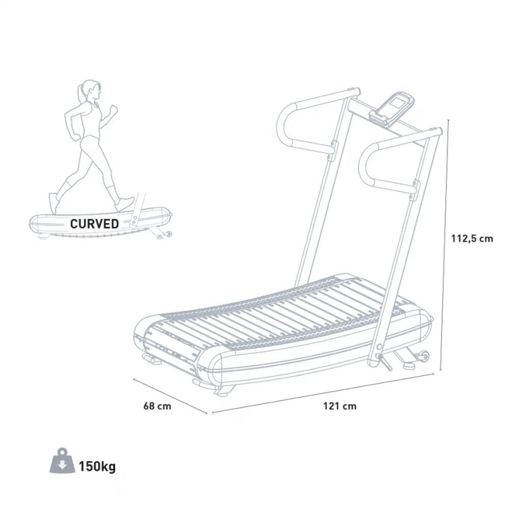 Leonardo Evilseed Funktionelles Training Klappbares Magnetisches Gebogenes Fitness LaufbandHöhe (cm): 112, Breite (cm): 68, Tiefe (cm): 121, Zusammensetzung: PP, Modelle: EVILSEED, Färbung: Black