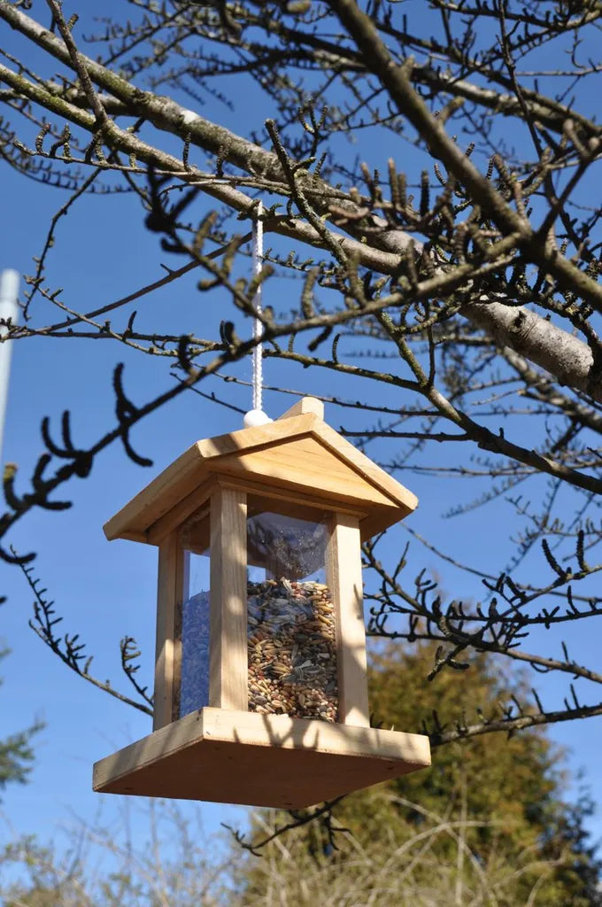  Vogelfutterhaus Vogelfutterstation Futterspender Futterhaus Spender Aus Holz