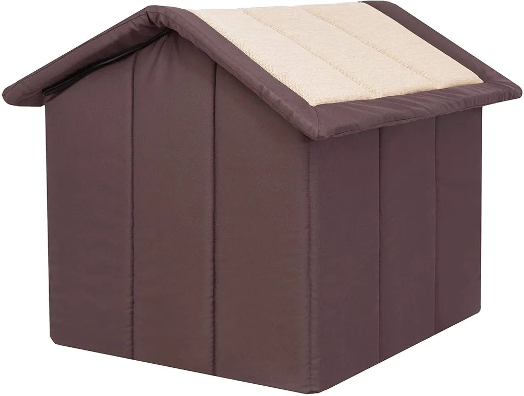  Hundebett Katzenbett Hundehaus Hundeecke Schlafplatz Hundekorb Hund Haus Hundehütte Ruhebereich Zwinger Tierheim INARI R1: 38 X 32 X 38 Cm Beige Mit Braun