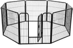  Welpenauslauf 8-Eck Für Hunde Laufgitter Laufstall Welpenlaufstall Hundegehege Für Kaninchen Kleine Haustiere FEANDREA Schwarz PPK88H