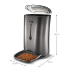  P&K 6,5L Automatischer Futterautomat Für Katzen Und Hunde Mit LCD, 8s Soundaufnahmefunktion, 1-4 Mahlzeiten Pro Tag, Schwarz