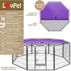 LovPet Welpenlaufstall Freilaufgehege Welpenauslauf Hundelaufstall Tierlaufstall Hunde, Mit Tür Und Wetterfester Laufstall Für Hund, Katze, Welpe, Kaninchen, Meerschweinchen, Größe:XXL (mit Schutzplane)