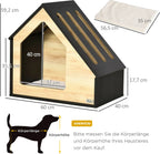  Pawhut Hundehütte Aus Holz Indoor Katzenhöhle Katzenhaus Hundeschlafplatz Mit Kissen Hundehaus Hundehöhle Mit Schrägem Dach Für Kleine Hunde Bis 8 Kg 60 X 40 X 59,2 Cm