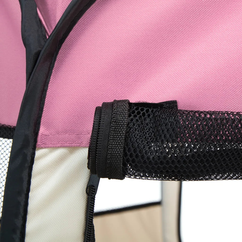  Tectake Tierlaufstall Aus Polyester Inkl. Tragetasche - Rosa
