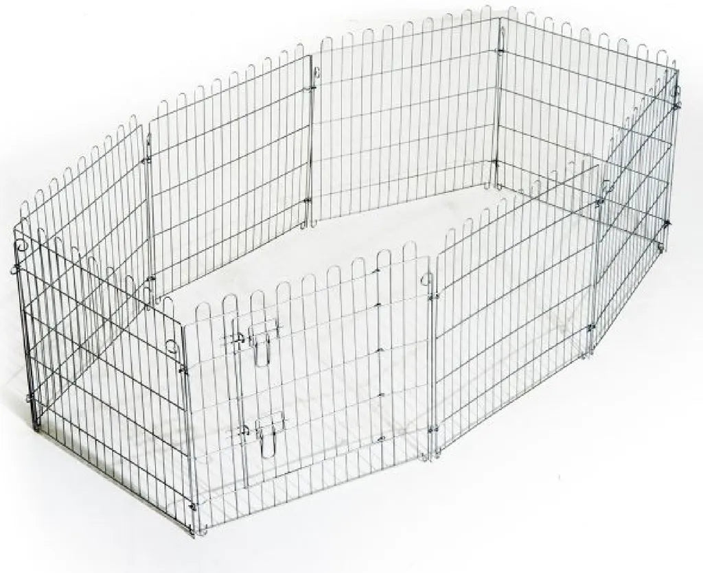  PawHut Freilaufgehege Welpenauslauf Welpenzaun Laufstall Welpengitter Für Tiere 8-teilig B63 X H60 Cm