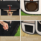  LOVPET® Welpenlaufstall Tierlaufstall Faltbar Für Kleintiere Hunde, Katzen Inkl. Hundenapf Hundelaufstall Freigehege Oxfordgewebe Pop-up System Indoor & Outdoor, Farbe:Schwarz / Beige