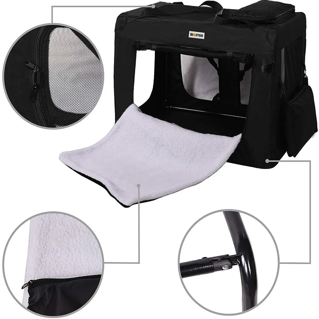 Mucola Hundebox L - 70 X 50 X 52 Cm Transportbox Hundetransportbox Faltbar Katzentransportbox Hundetasche