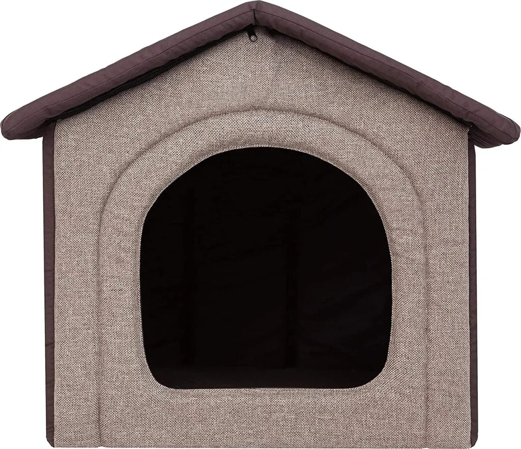  Hobbydog Hundehaus Hundehöhle Hundehütte Stoff INARI Tierhaus Cappuccino Braun R2: 44 X 38 X 45 Cm