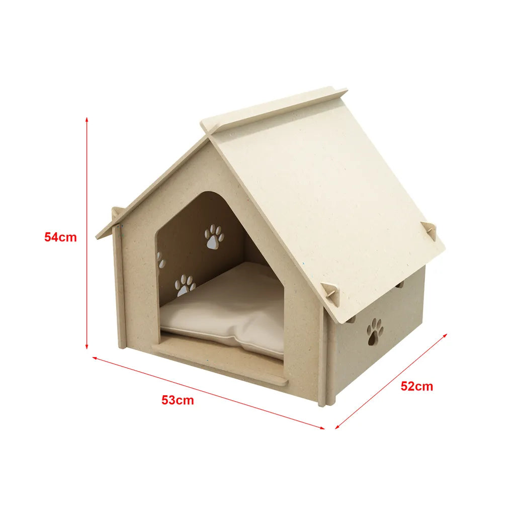  Hundehaus Otterup Hundehütte Hundehöhle Für Kleine Hunde 54 X 53 X 52 Cm Kleintierhaus Mit Pfotendesign Sperrholz