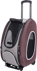  Hundetrolley, Hunderucksack, Hundetasche Modell '4 In 1' ... Bis 5kg Braun - Ibiyaya