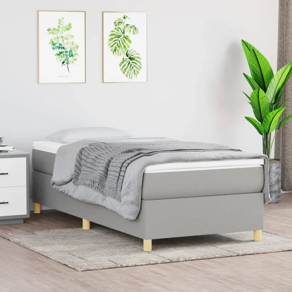  VidaXL Boxspringbett Hellgrau 90x200 Cm Stoff
