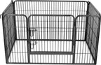  FEANDREA Welpenauslauf Aus Metall 122 X 80 X 70 Cm Welpengitter Welpenzaun Freilaufgehege Tierlaufstall Für Hunde Grau PPK04GY
