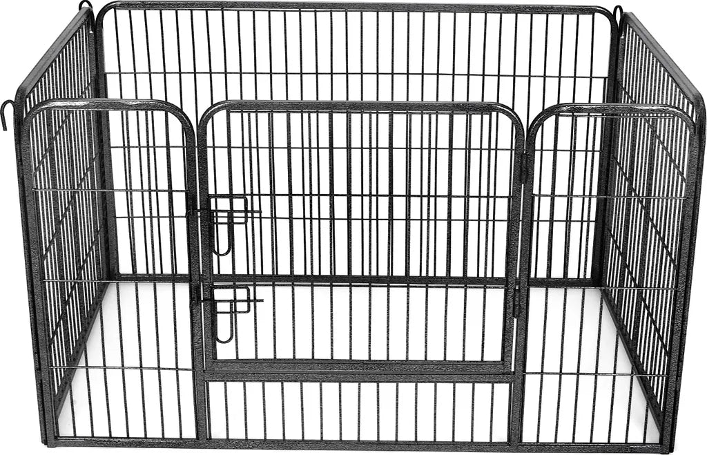  FEANDREA Welpenauslauf Aus Metall 122 X 80 X 70 Cm Welpengitter Welpenzaun Freilaufgehege Tierlaufstall Für Hunde Grau PPK04GY