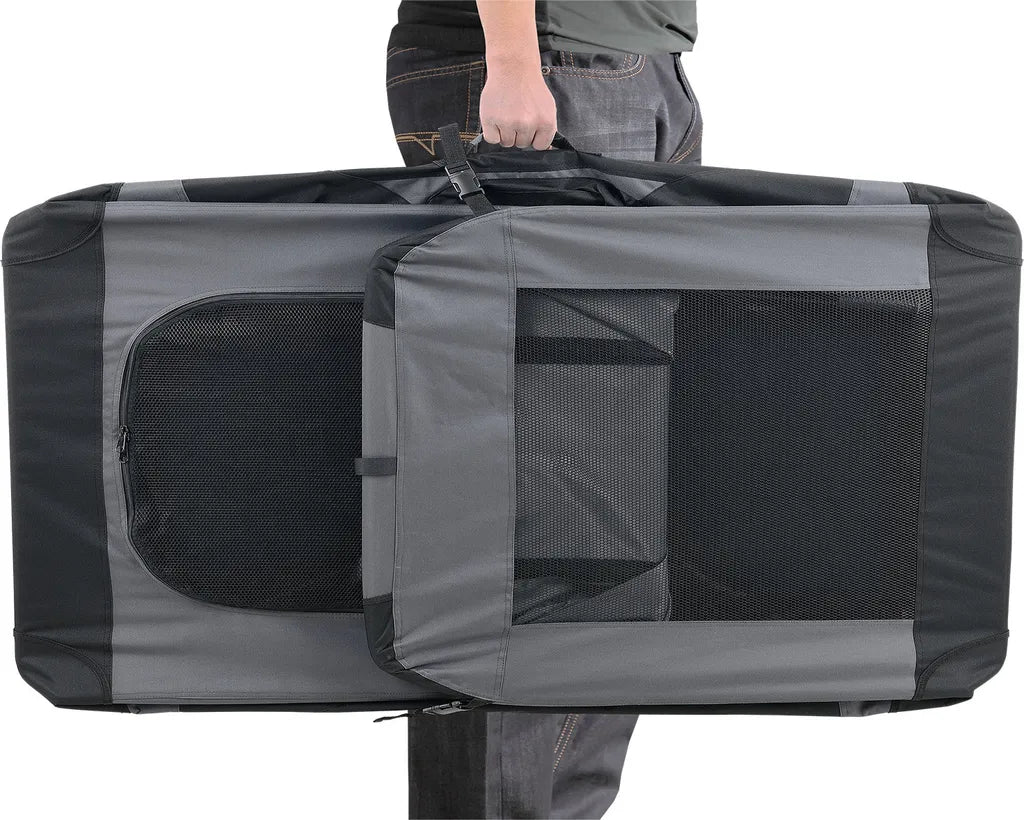 Pro-Tec [pro.tec] Hundetransportbox (grau - Faltbar) Gr. XXL