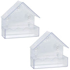  ProGarden Vogelhäuschen Futterhäuschen Futterstation Transparent Mit Saugnäpfen Für Fensterscheiben 15x15x6 Cm
