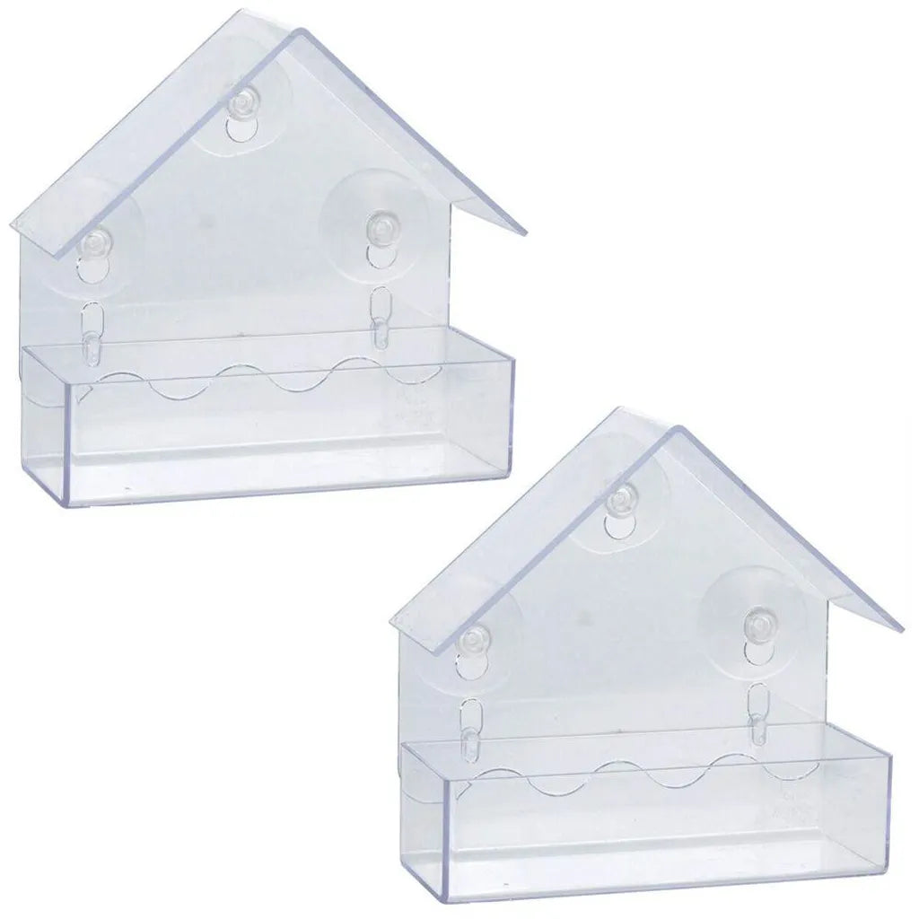  ProGarden Vogelhäuschen Futterhäuschen Futterstation Transparent Mit Saugnäpfen Für Fensterscheiben 15x15x6 Cm
