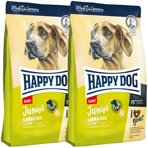  2 X 15 Kg Happy Dog Supreme Junior Giant Lamb & Rice (Lamm & Reis)
