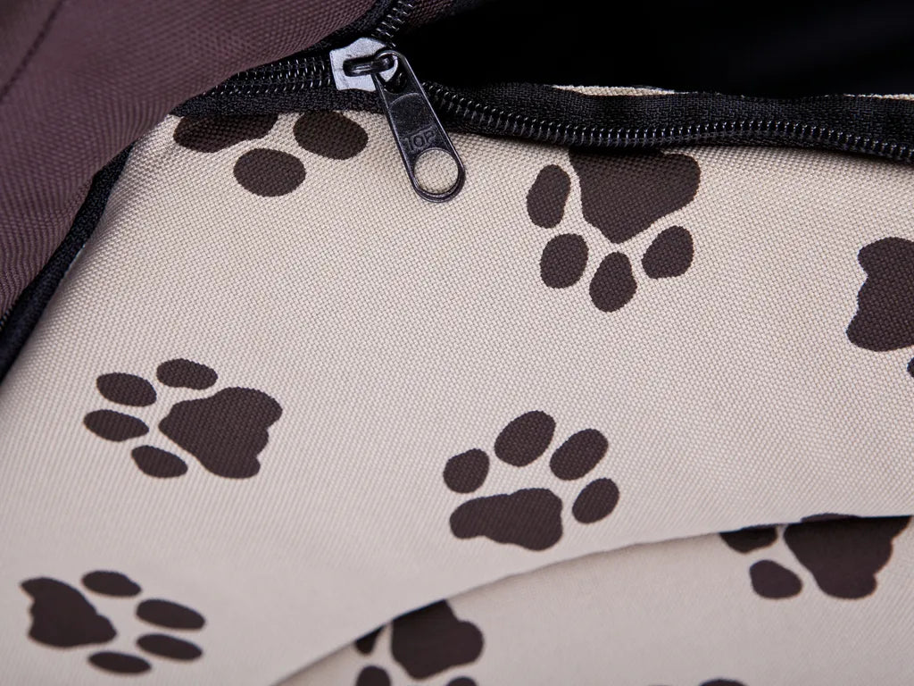  HobbyDog Hundehütte Hundebett Tierbett Katzenbett - Standard - 60 X 60 X 55 Cm [Größe: R4] - Beige Mit Pfoten