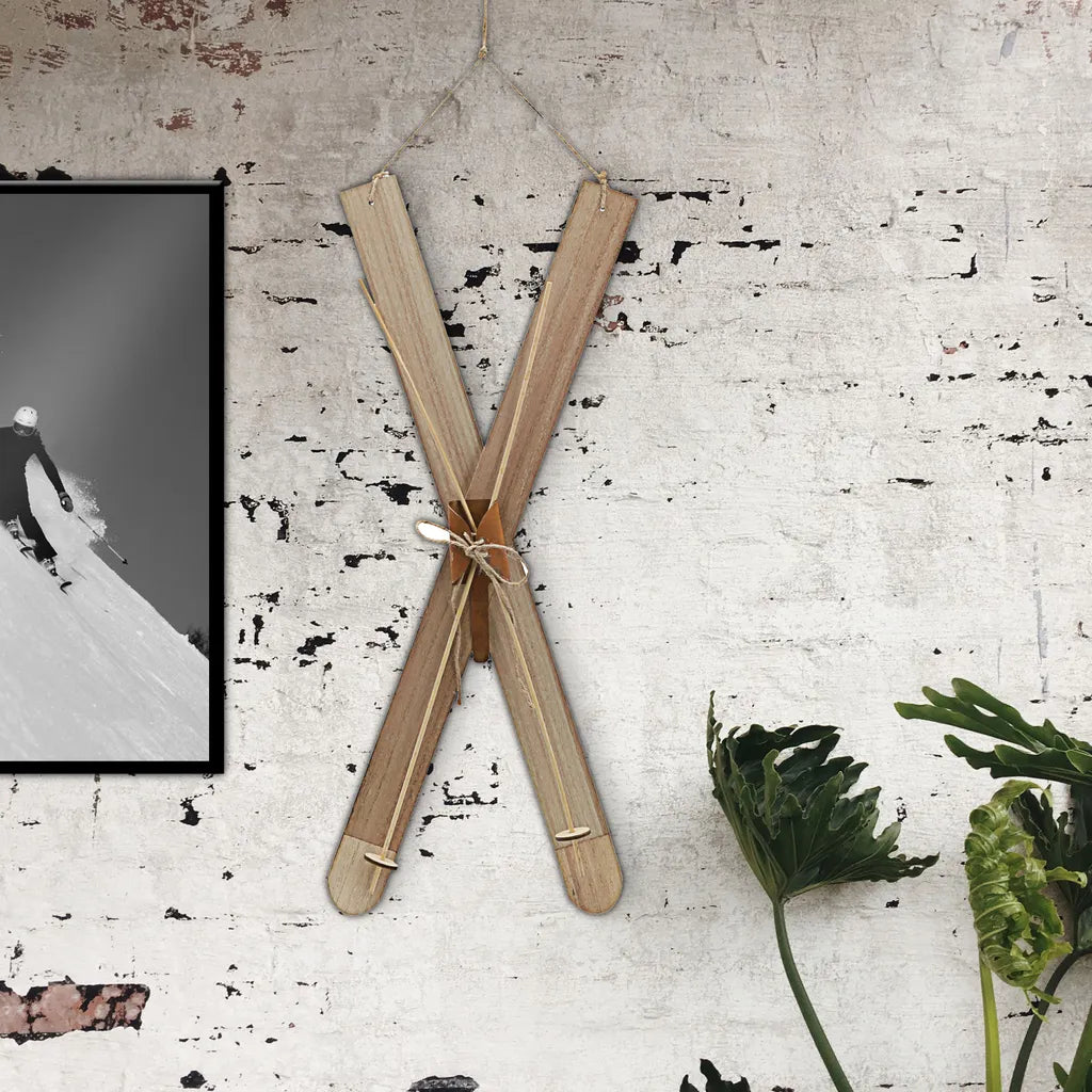  Deko Ski Zum Auhängen H62cm Holzski Skipaar Winterdeko Weihnachtsdeko Schnee Skihütte