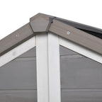  PawHut Hundehütte Aus Massivholz Kleintierhaus Isoliertes Hundehaus Mit Terrasse Asphaltdach Outdoor Wetterfeste Hütte Für Draußen Grau 127 X 112 X 109 Cm