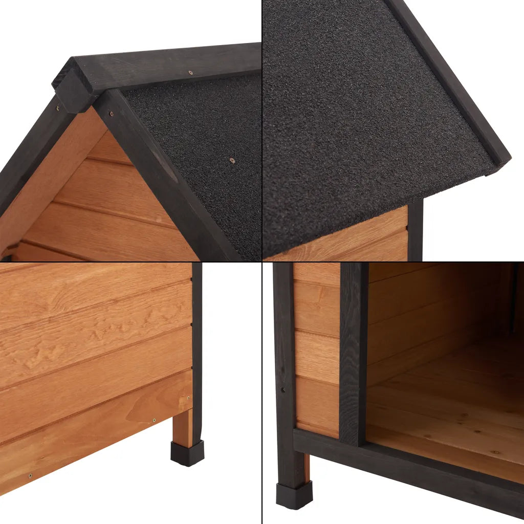  Hundehütte Hundsheim 83x78x88cm Aus Tannenholz Mit Bitumendach Natur Schwarz