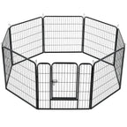  Juskys Welpenauslauf Plus 160 X 160 X 80 Cm – Welpenlaufstall 8-teilig Aus Metall – Freigehege Mit Tür – Welpengitter Für Hunde, Hasen & Kleintiere